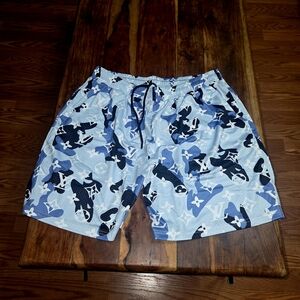 Blue Patterned Men's Lounge Shorts
